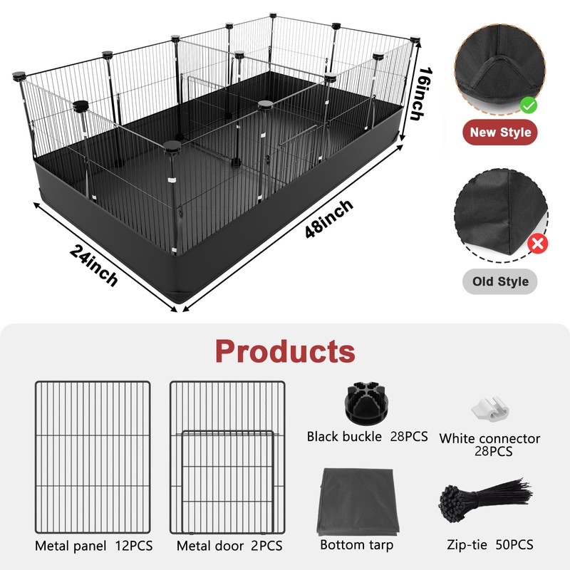 Tresbro Guinea Pig Cage with Waterproof PVC Bottom Liner &