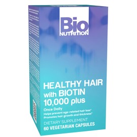Bio Nutrition Healthy Hair Biotin Vegi-Caps, 60 Count
