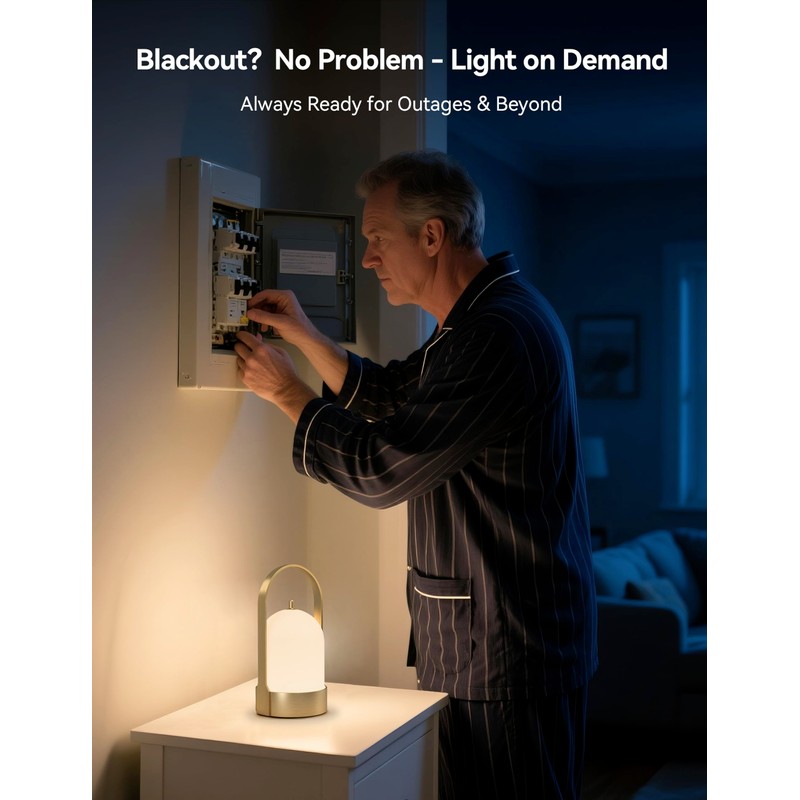 Tubicen Portable Lamp, Battery Operated Cordless Outdoor Table Lamps Rechargeable,