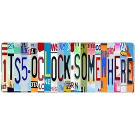 Its 5 O'Clock Somewhere Sign(6x16in) Funny Metal Tin Sign Outdoor Bar Accessories Vintage Surfboard Decor Street Signs For Bar Signs For Home Bar Man Cave Garage Home Basemen Decor