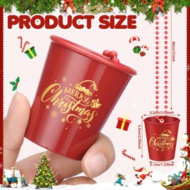 Tigeen 24 Christmas Shot Glass Necklaces Christmas Plastic Shot Cup Necklace Xmas Shot Glass on Beaded Necklace Merry Christmas Shot Glass Necklace for Christmas Holiday Birthday Party Favors (Merry)