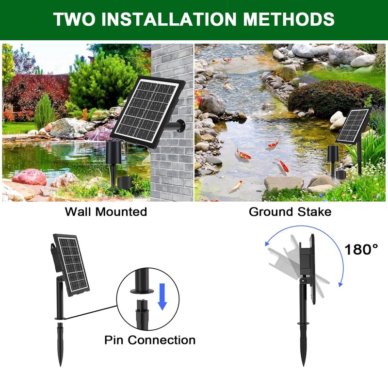 Upgraded Digital Display Solar Pond Aerator, 3 Working Modes(Low/Med/High) Solar