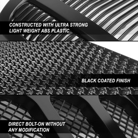Auto Dynasty - Factory Style Front Bumper Grill Grille Assembly with Trim Compatible with Honda Odyssey 2011-2013, Matte Black