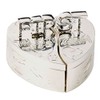 First Tooth and First Curl Heart Shaped Box Set Silver