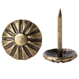 Anterrific 7/16 Inch Antique Brass Upholstery Tacks, 120Pcs Furniture Decorative Heavy Duty Tacks, Upholstery Pins Nails for Sofa, Headboard, Bed, Chair, Jewelry Box and DIY Project