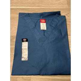 Dickies Women’s EDS Signature V-Neck Scrub Top Missy Fit SMALL Caribbean Blue