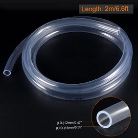 TOP-VIGOR 12mm ID 14mm OD PVC Clear Vinyl Tubing, 2M Length Food Grade Flexible Water Pipe, Plastic Tube for Transfer Water, Oil, Air, Powders & Fine Granules