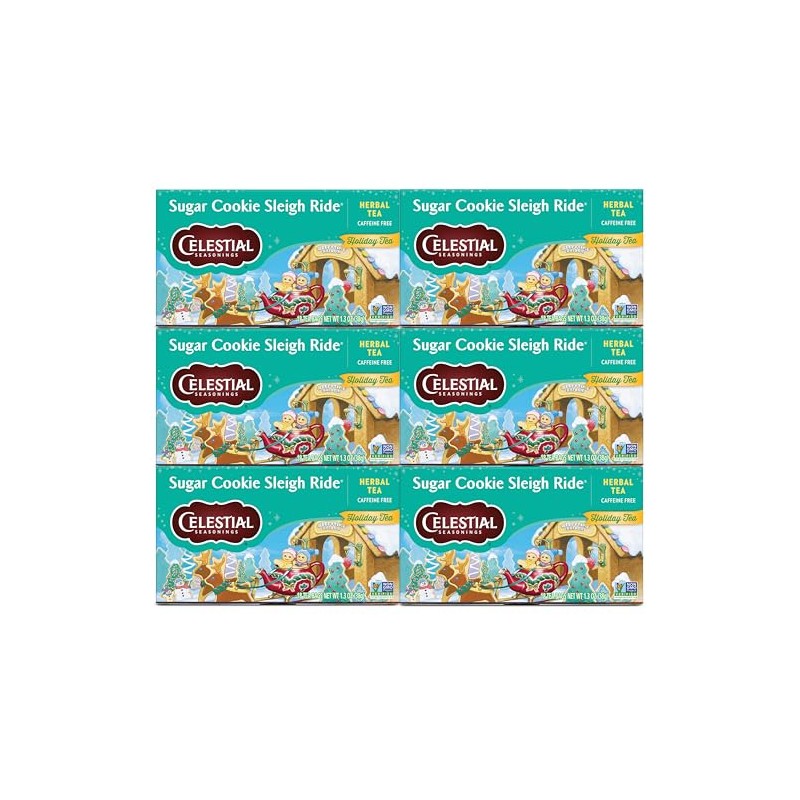 Celestial Seasonings Herbal Tea, Sugar Cookie Sleigh Ride, 18 Count