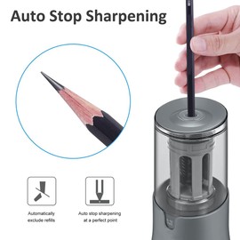Colored Pencil Sharpener for 6-12mm Diameter Pencils, Adjustable Tip, Quick Sharpening and Automatic Stop, Suitable for School, Office and Home