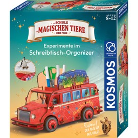 KOSMOS 621384 The School of Magic Animals - Experiments in the Desk Organiser, the Bus from the Film to Clip Together, Combined with 7 Mini Experiments, Craft Set for Children from 8 Years