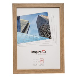 Hampton Frames SORBONNE Paperwrap Poster Photo Frame Acrylic (Non Glass) Wood Effect A4 (21x30cm) SORA4NG Brown