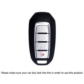 iJDMTOY Real/Genuine Gloss Black Carbon Fiber Key Fob Shell Cover, Compatible with Infiniti 2020-up Q50 Q60 QX50 QX55 QX60 4-Button Smart Key Fob