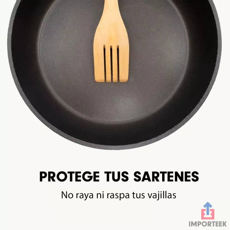 Importeek Set Utensilios Pala Espatula Cuchara Utensilios Cocina Bambu