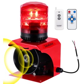 Industrial Strobe Alarm Outdoor Alarm Siren and Strobe SF512 Emergency Warning Light Alarm 120dB with Remotes (AC110V) (AC 110V Without Plug)