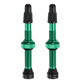 sourcing map 2pcs Tubeless Valve Stems 46mm Aluminum Alloy Tubeless Valve Super Light No Leak Durable Valve Stem Caps Multiple Color & Size Fit Most Bicycle Tubeless Rims Pair, Green