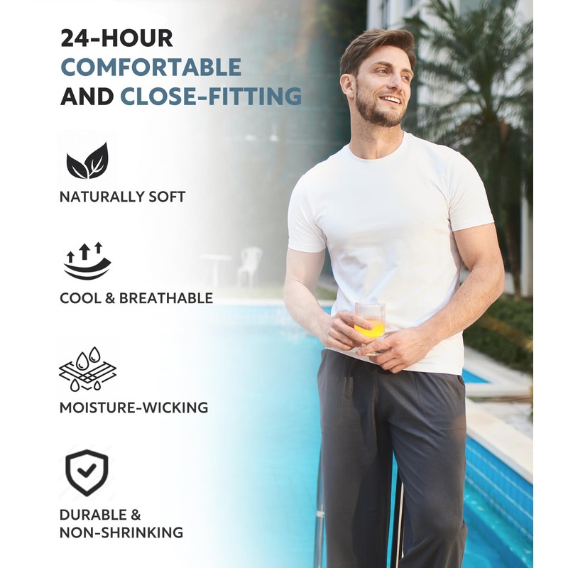 DAVID ARCHY Men's Undershirts Combed Cotton T-Shirt Soft Moisture-Wicking T-Shirts