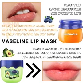Bee Lip Balm Honey Pot Set, 6PCS Moisturizing Mask for Dry Lips, Hydrating Sleeping Tinted Balm & Daily Moisturizer