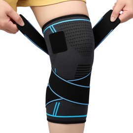 HOTUT Adjustable Knee Compression Sleeve,Knee Support Brace for Men and Women,Knee Sleeves for Sports Knee Support for Running,Squats,Sports