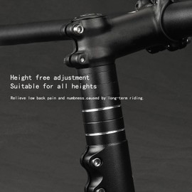 Bike Stem Riser Bike Fork Stem Extender 180mm (Aluminium Alloy, Adjustable, Black) Aluminium Alloy Bicycle Handlebar Raiser Head Up Adapter for Mountain Bike, Road Bike, MTB, BMX, Fixie
