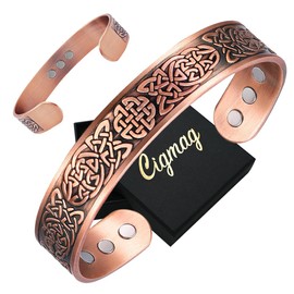 Cigmag Copper Bracelet Men 9 Ultra Strong Magnets 99% Pure Copper Adjustable with Gift Box (Celtic Knot)