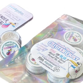 Gender Reveal Glitter Dust for Drinks - 6 Mini Sprinklers (Each Sprinkler is 0.5 Grams) - Pink or Blue Your Drink Will Reveal The Hue - Party Favor Virtual Friendly (Pink)