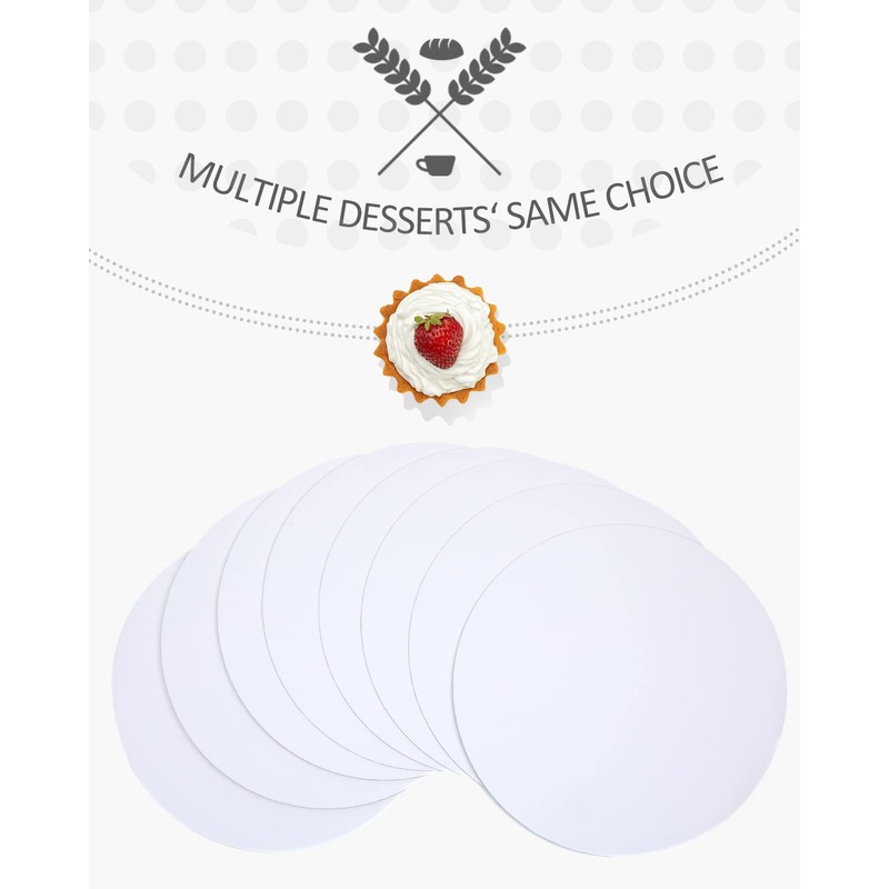 qiqee 40-Packs Cake Boards Round 10 Inch White Circles Rounds