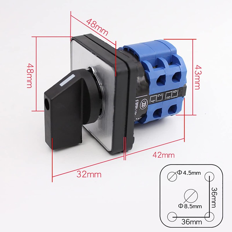 1Pcs Universal Changeover Selector Switch, Power Transfer Switch, 2 Positions