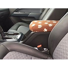 Chevy Colorado 2015-18 Truck Auto Center Armrest Console Cover. Protects from Dirt and Damage Renews Old Damaged Consoles. Brown with White Paws