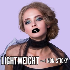 Mynena Diamond Lips | Black with Silver Metallic Finish Lip Gloss | High-Shine, Non-Sticky, Non-Drying | Lipstick Topper | Ebony