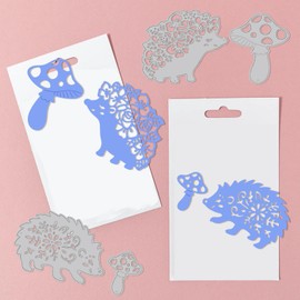 GLOBLELAND Hedgehog Cutting Dies for Card Making Metal Hedgehog and Mushroom Die Cuts Embossing Stencils Cutting Dies Template for Scrapbooking Paper Decoration Journal Craft Decor