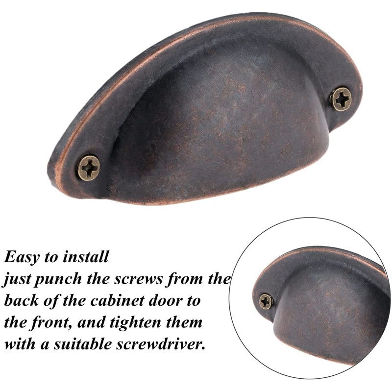 Yetaha 10PCS Cabinet Cup Pull Handle, 82x35mm Drawer Shell Pull