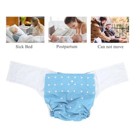 Reusable Adult Diaper, Washable Adult Pocket Nappy Cover Adjustable Reusable Diaper Cloth Breathable Leakfree Adult Cloth Diaper (Sky blue)