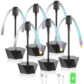 chemotex Fly Fans for Tables Rechargeable Fly Repellent Fans for Indoor Outdoor Keep Flies Away, Fly Spinner Table Top with Holographic Blades, Bug Traps for Picnic, Party, BBQ (Black, 6Packs)