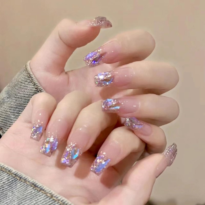 Domiya Nail Tip, 3D Nails, 24 Pieces, Very Short, Popular,
