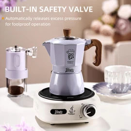 Bincoo Espresso Maker Stovetop - 2 Cup/120ML Small Stove Top Espresso Italian Coffee Maker, Camping Moka Pot- Portable, Ideal for Home and Camping (Purple)