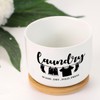 DecStic Laundry Wash Dry Press Planters Ceramic Inspirational Quotes Round