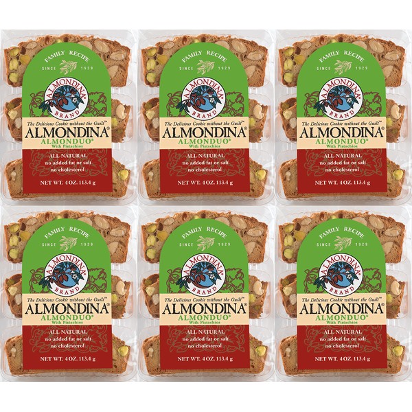Almondina Almond Cookies, Almonduo, 4-Ounce Package (Pack of 6)