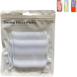 Generic 200PCS Dental Floss Picks - Compatible with 3 PCs Family Pack Refillable Dispenser, Gentle on Gums, White (Pack of 200)