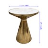 21″X17.5″ Gold Minimalist Round Living Room Table Rock Panel Surface,