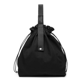 Gusio 125012 Craftsman Handmade, Drawstring-Type, Eco Bag, Compact Storage, Convenience Store Size, Cotton & Linen, Natural Materials, ECO, Handbag, Shoulder Strap, 2-Way Specifications, Foldable, Portable, Stylish,, Black