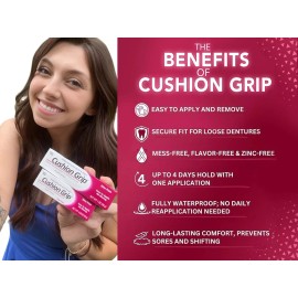 Cushion Grip Thermoplastic Denture Adhesive 1 Oz - 100% Waterproof & Zinc Free