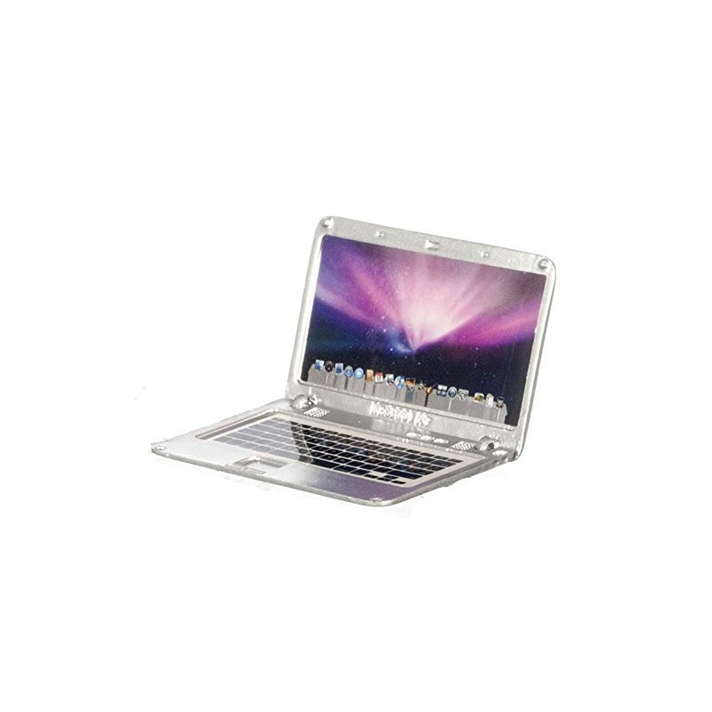 Dollhouse Miniature Laptop, silver