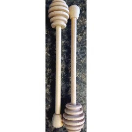Unbranded Lot of 2 Wooden Honey Dipper Drizzler Stick-7.25" Syrup Spoon