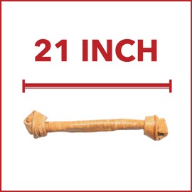 Pet Factory Pet Factory American Beefhide 21" Knotted Bone Dog Chew Treat - Chicken Flavor, 1 Count/1 Pack