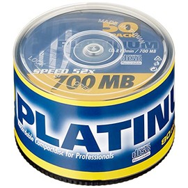 PLATINUM CD-R 700 MB CD blanks 52x speed, 80 min, 50er spindle