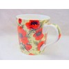 Set of 4 Extra Large China Mugs in red Poppy