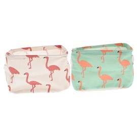 CHILDWEET 3sets Cotton Storage Bins Round Baskets Cartoon Pattern for Home Office Bathroom Functional 2pcs*3