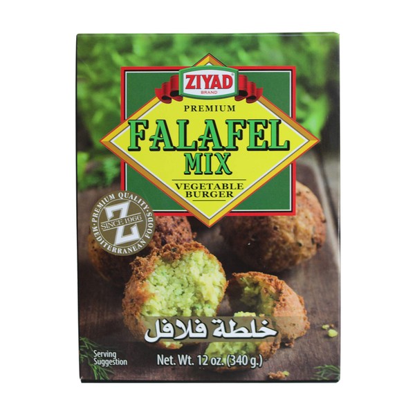 Ziyad Falafel Dry Mix, Gluten-Free, Vegan, Non-GMO, No Additives, No Preservatives, Great for Making Veggie Burgers and Snacks, 12oz (Pack of 6)