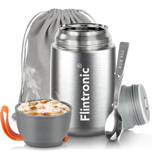 flintronic Insulated Food Flask, 650ml Food Warmer for Hot Food,