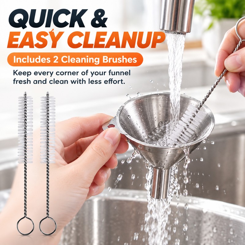 Stainless Steel Funnel Set for Bottle & Jar Filling –